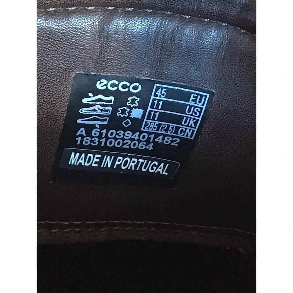 ECCO NEWCASTLE Toe Cap Derby Mens Size 45 / 11 Brown Leather Oxford Shoes Dress